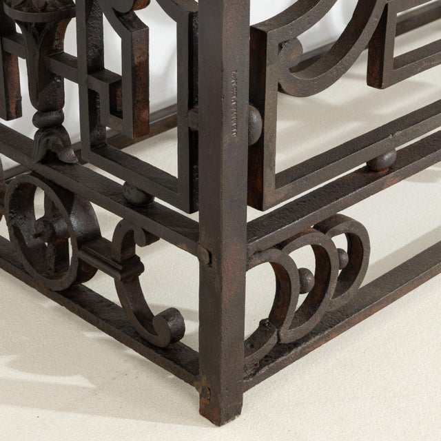 Neoclassical Neoclassical Wrought Iron Console With Belgian Bluestone For Sale - Image 3 of 12
