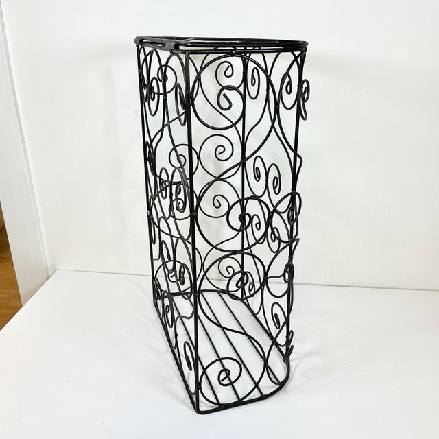 1980s Vintage French Style Curled Metal Hamper With Hinged Lid. For Sale - Image 11 of 13