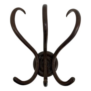 Antique Bentwood Wall Mounted Coat Rack, 1930s For Sale