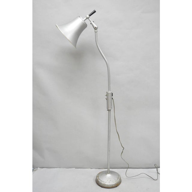 Vintage Industrial Modern Metal Adjustable Bell Shade Work Task Floor Lamp For Sale - Image 15 of 16