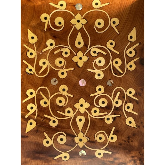 1990s Moroccan Box Circa 1990s Thuya Wood Jewelry Box, Vintage Handmade, Burl Wood For Sale - Image 5 of 11