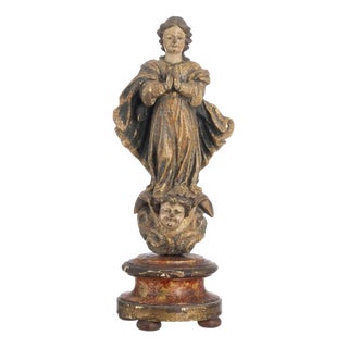 18th Century Our Lady of the Conception Sculpture For Sale