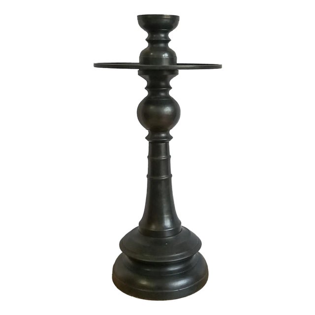 Bronze Candle Holder With Removable Top, 16 Inches, Indonesia For Sale