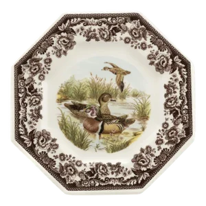 Spode Woodland Octagonal Plate 9.5", Wood Duck
