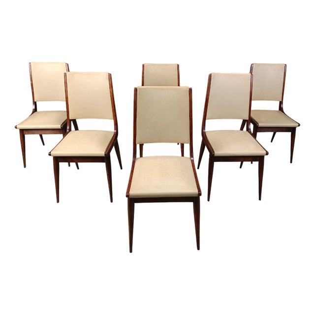 Mid-Century Modern Italian Dining Chairs, 1950s, Set of 6 For Sale