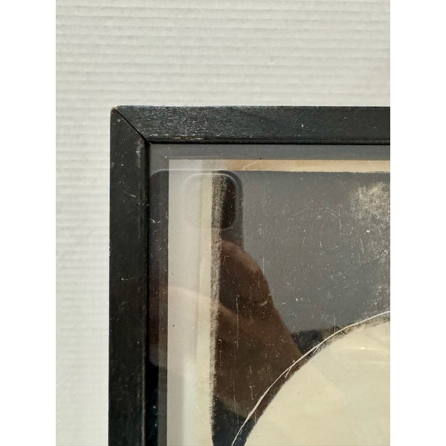 Original Woodblock Print 1/10 Signed 1972 Abstract Modernist Black White Framed For Sale - Image 4 of 8