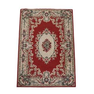 Oriental Rug with Red-Beige and Green For Sale