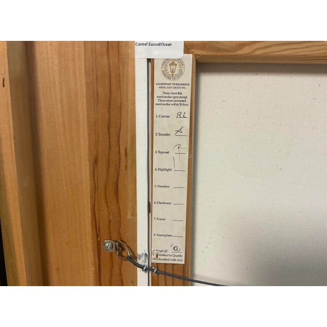 Thomas Kinkade "Carmel, Sunset on Ocean Avenue" on Canvas For Sale - Image 14 of 15