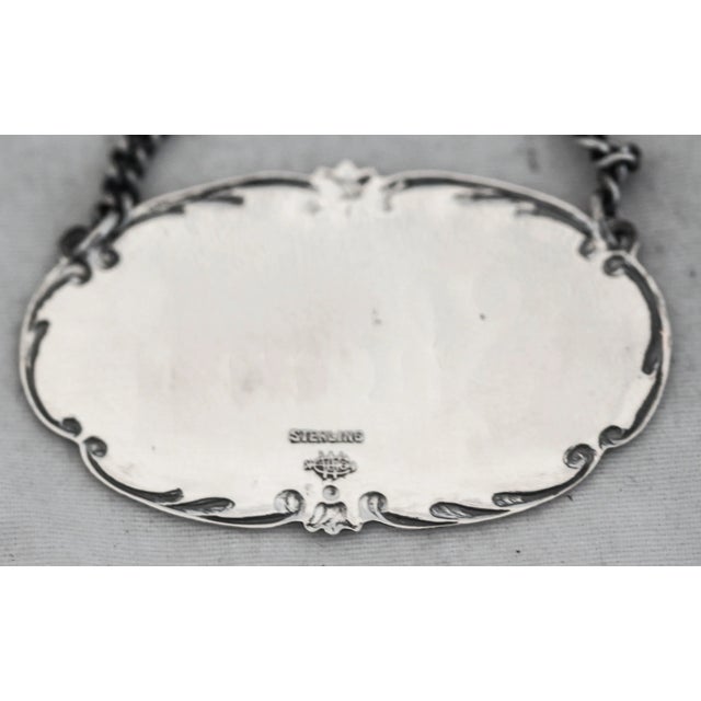 1940s Sterling “Sherry” Decanter Tag For Sale - Image 4 of 5