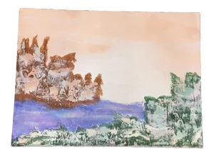 Vintage Original Abstract Landscape Painting
