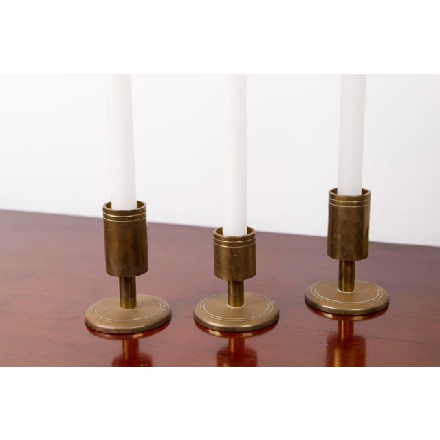 Brass Candleholders from Dantorp, Denmark, 1960s, Set of 3 For Sale - Image 4 of 10