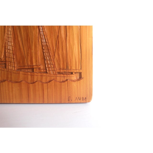 Width: 9 inches Height: 12 inches Depth: 3/4 inches What a beautiful piece of vintage Canadian folk art! Hand carved...