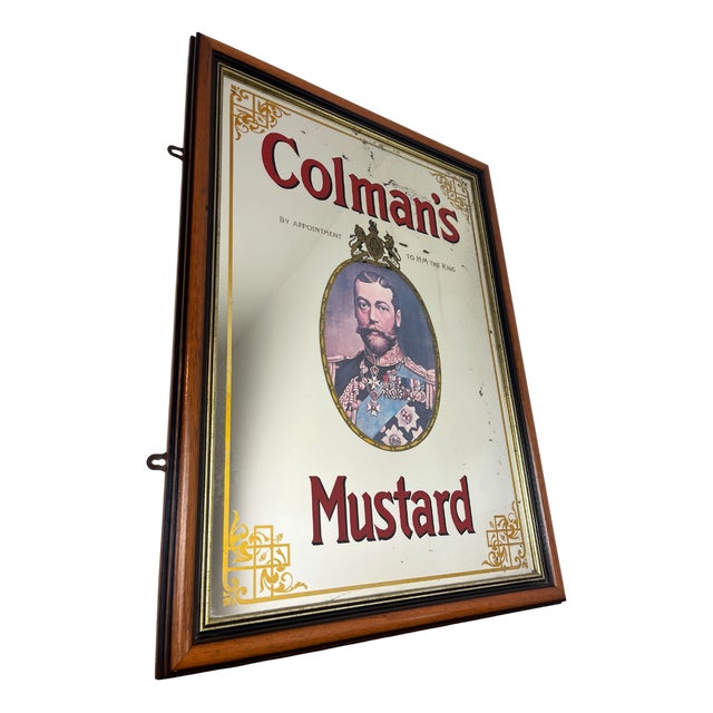 Mid-Century Colman's Mustard Advertising Pub Mirror, 1950s For Sale
