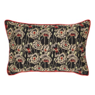 Black Orchid Linen Throw Pillow Cover, 12 X 20 For Sale
