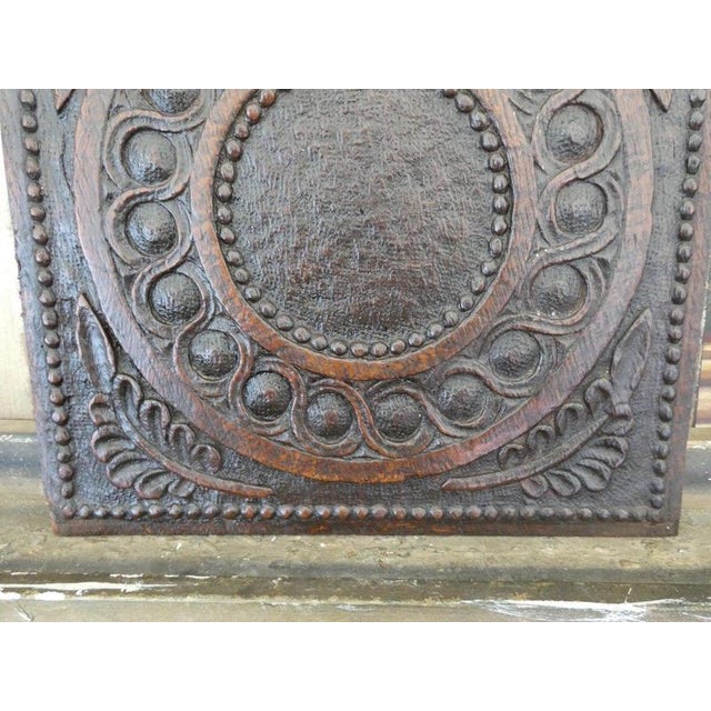 Antique 17th Century Carved Oak Panel, 1680 For Sale - Image 4 of 13