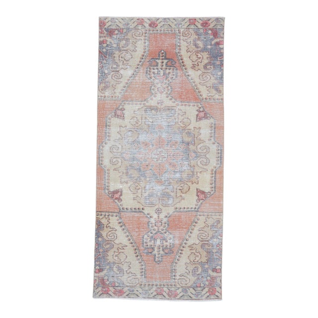 1970s Vintage Turkish Oushak Handmade Pink Wool Rug For Sale