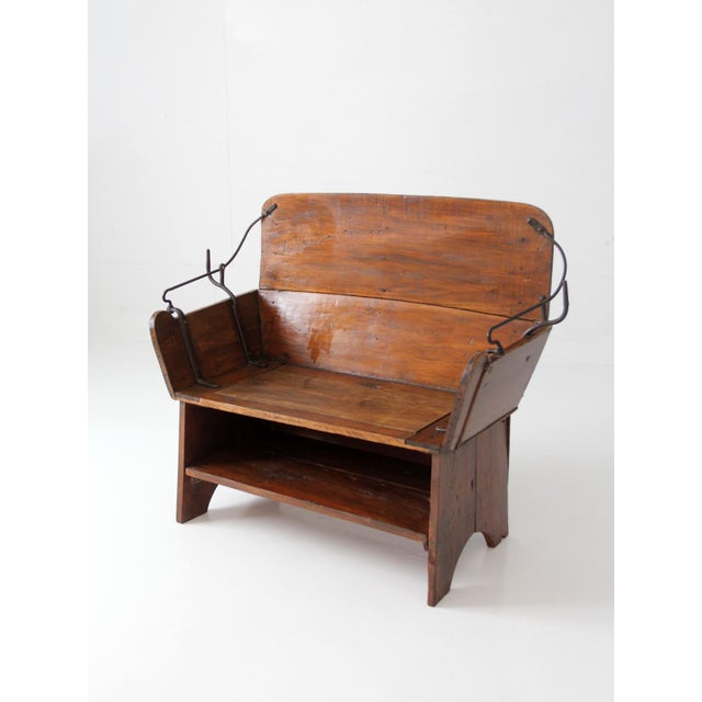 Farmhouse Antique American Buggy Seat Bench For Sale - Image 3 of 17