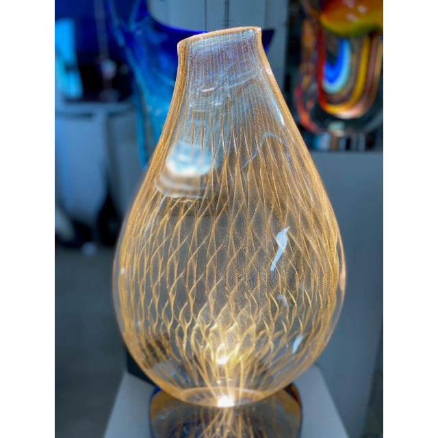 Contemporary Golden Murano Vase by Cenedese For Sale - Image 3 of 6