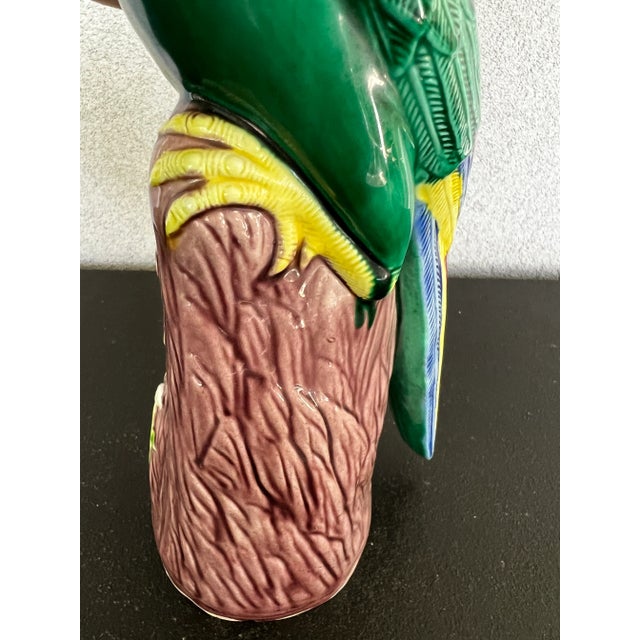 1920’s Green Japanese Porcelain Parrot For Sale - Image 9 of 12