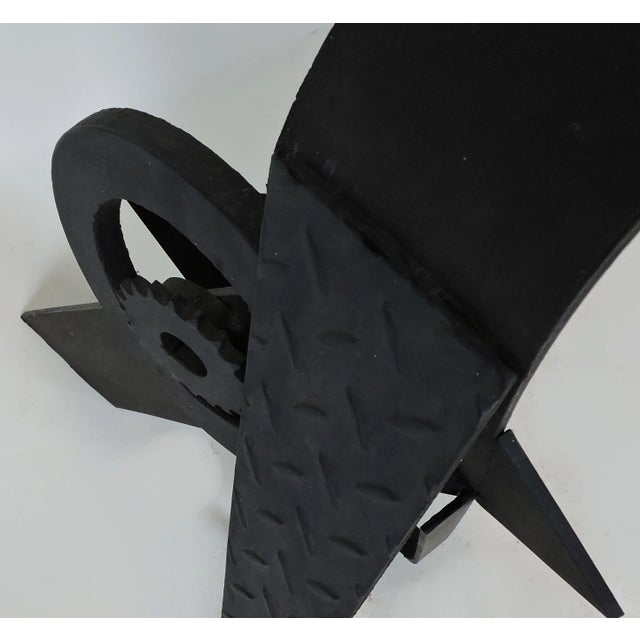 Black Abstract Welded Steel Sculpture "Assemblage Iii" by David Tothero For Sale - Image 8 of 11