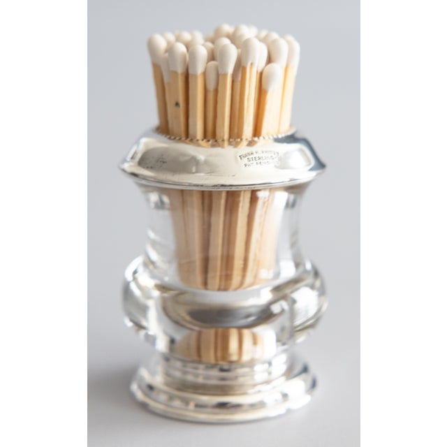 Frank Whiting Vintage Sterling Silver & Glass Match Striker Holder For Sale - Image 4 of 9