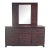 Dark Cherry Finish Rosewood Flower and Bird Motif Oriental Dresser and Mirror For Sale