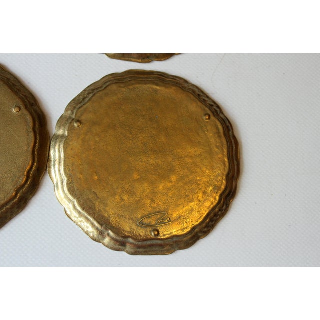 6 Design Solid Brass Coasters by Collini/Austria as a Set - Vintage From the 60s For Sale - Image 9 of 9