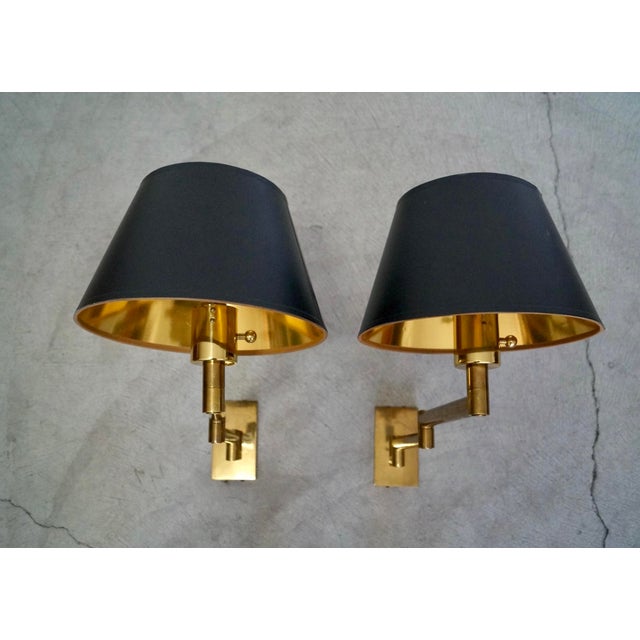 Mid-Century Modern 1960’s Mid-Century Hollywood Regency Brass Sconces by Chapman - A Pair For Sale - Image 3 of 12