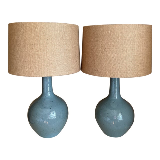 Regina Andrew Fluted Ceramic Table Lamps - a Pair For Sale