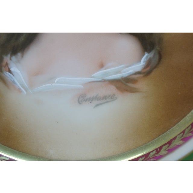 Metal Antique Royal Vienna Mz Austria Constance Portrait Shadow Box Plate For Sale - Image 7 of 10