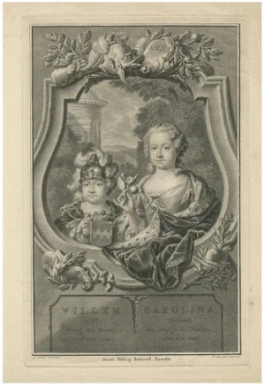 G. Schouten & P. Tanjé, Willem IV and Princess Carolina, Engraving, 1730s