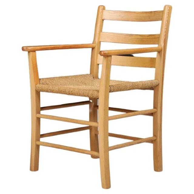 Minimalism Danish Pine and Rope Armchair, 1960s For Sale - Image 10 of 10