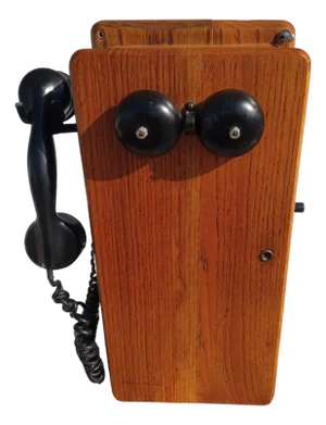 Mid 20th Century Antique Oak Wall Phone