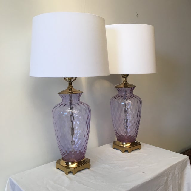 Paul Hanson Italian Optic Glass Lamps A Pair Chairish