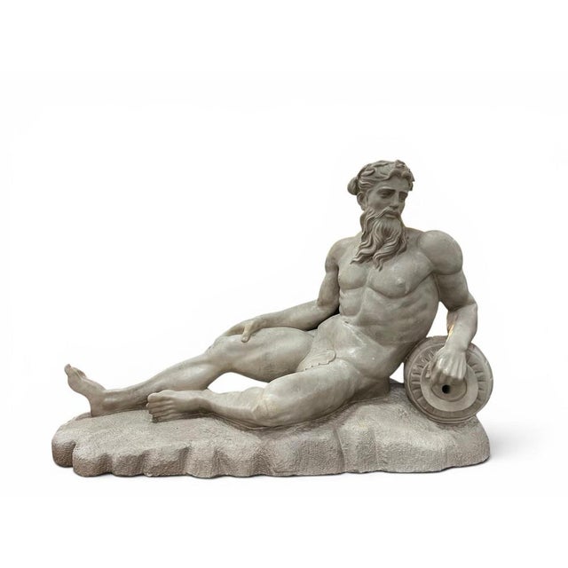 Italian Artist, Large Sculptures of Greek Mythological Figures, 1990, Marble, Set of 2 For Sale - Image 3 of 8