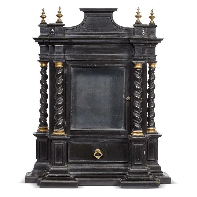 Gothic An Early 18th Century Florentine Ebonized Wood Aedicule Case For Sale - Image 3 of 3