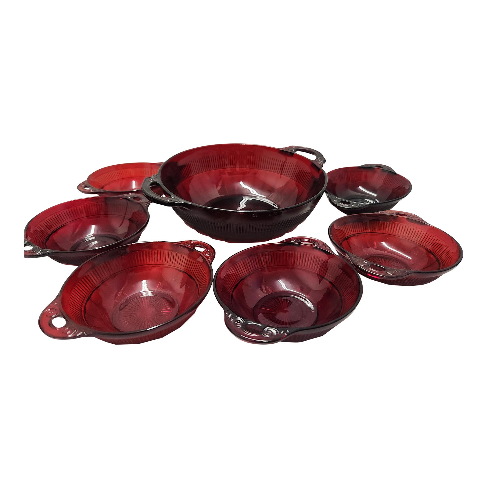 希少】Anchor Hocking Royal Ruby デザートボウル 6個 Vintage Anchor