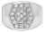 Men's .925 Sterling Silver 1/2 Cttw Multi-Diamond Hexagon Frame Ring (I-J Color, I3 Clarity) - Ring - Size 11 For Sale