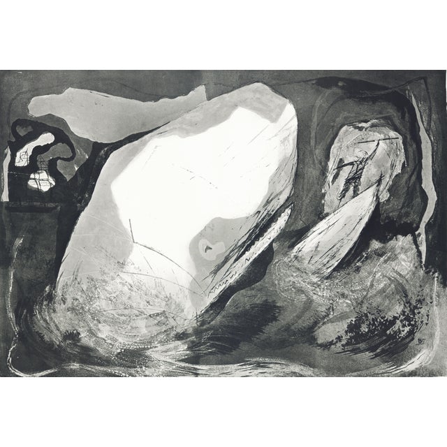 Original lithograph by Benton Spruance from the portfolio "Moby Dick - The Passion of Ahab" printed by The Meriden Gravure...