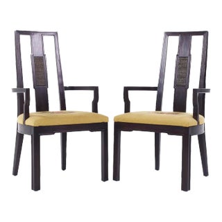Mount Airy Janus Mid Century Captains Dining Chairs - Pair For Sale