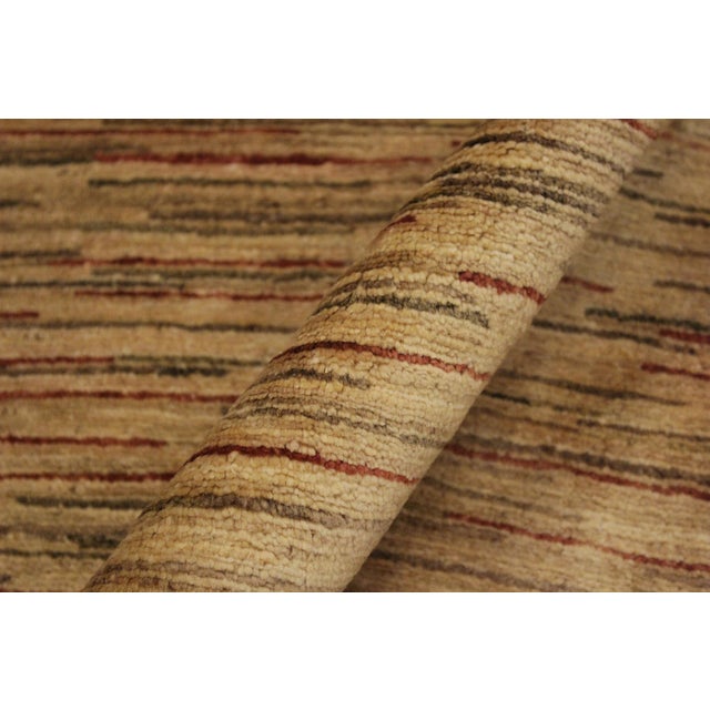 Textile Shabby Chic Gabbeh Beige/Rust Wool Rug - 4'3'' X 5'9'' For Sale - Image 7 of 10