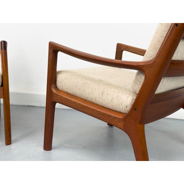 Wood Senator Lounge Chairs in Teak and Wool by Ole Wanscher for Cado, 1960s, Set of 2 For Sale - Image 7 of 18