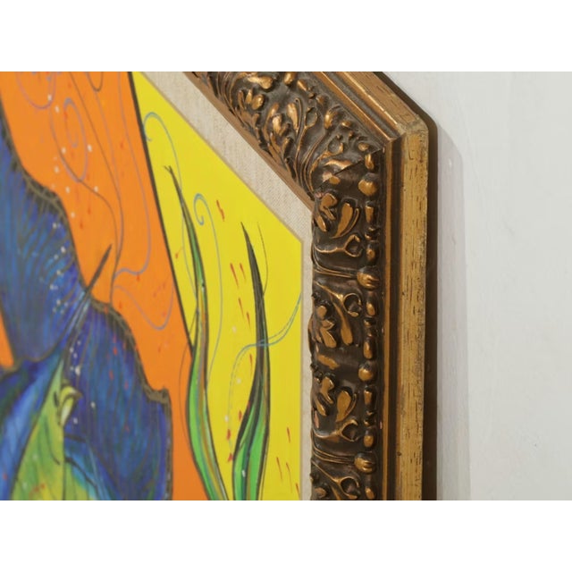 Emilio Sauma Original Expressionist Oil Painting of Sailfish, 2000 Signed For Sale - Image 11 of 16