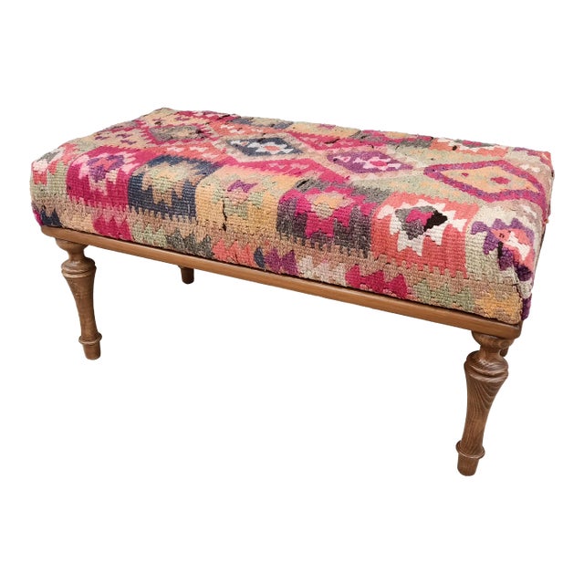 Turkish Kilim Ottoman Bench For Sale