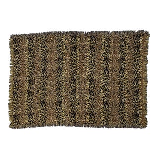 Leopard Design Vintage Cotton Reversible Machine Woven Jacquard Throw For Sale