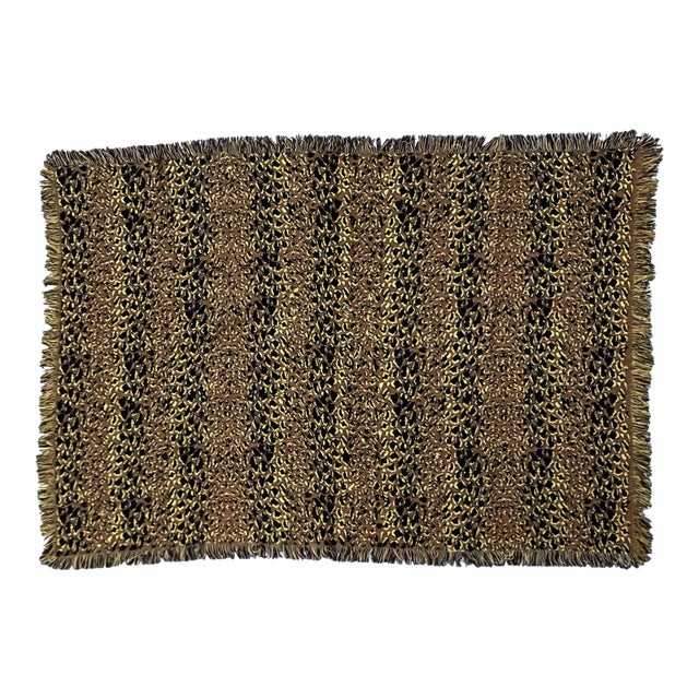 Leopard Design Vintage Cotton Reversible Machine Woven Jacquard Throw For Sale
