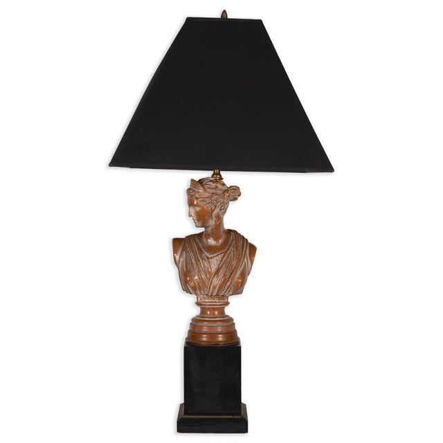 Pair of French Neoclassical Daphne & Apollo Oak Lamps For Sale - Image 4 of 9