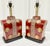 Illuminate your space with this stunning pair of vintage Asian Chinoiserie red lamps, perfect for those that are looking...