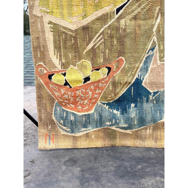 Monumental Vintage Figurative Wool Tapestry For Sale In Chicago - Image 6 of 12