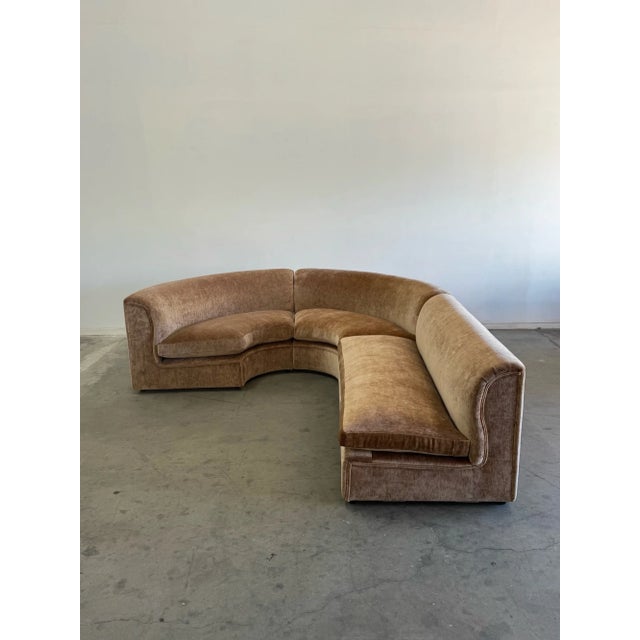 W173 D53 H33 SD25 SH18.5 Three piece floor model with trillium and foam mix seats for added comfort. Handcrafted in house...